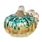 Glitzhome® Small Glitter Glass Pumpkin, Blue & Gold